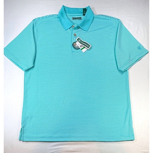Cubavera AQUA Moisture Wicking Golf Polo Shirt, Sz L- NWT‎ - Picture 1 of 6